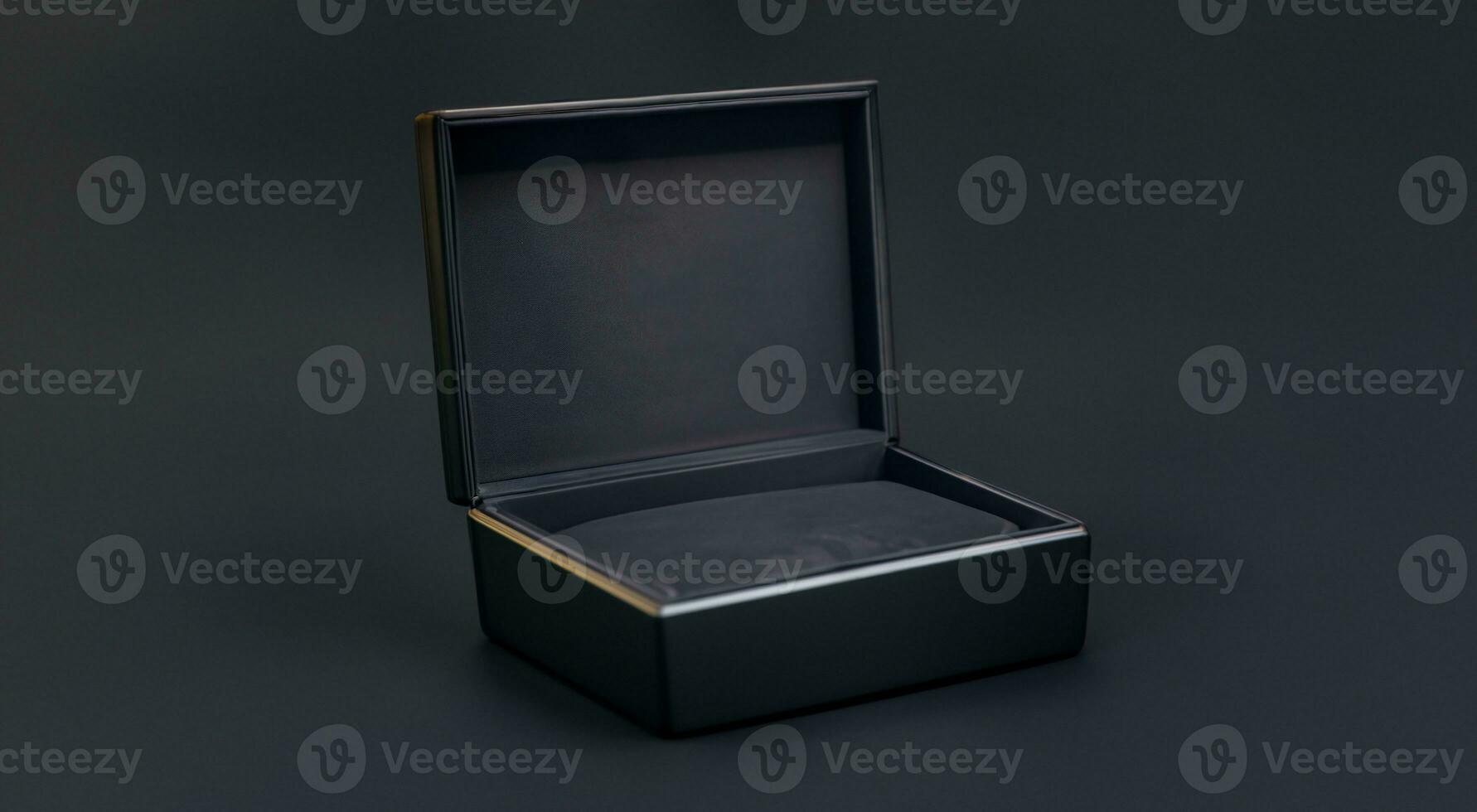 Open empty jewelry box mockup. Template for bijouterie sale advertisement. AI Generated photo