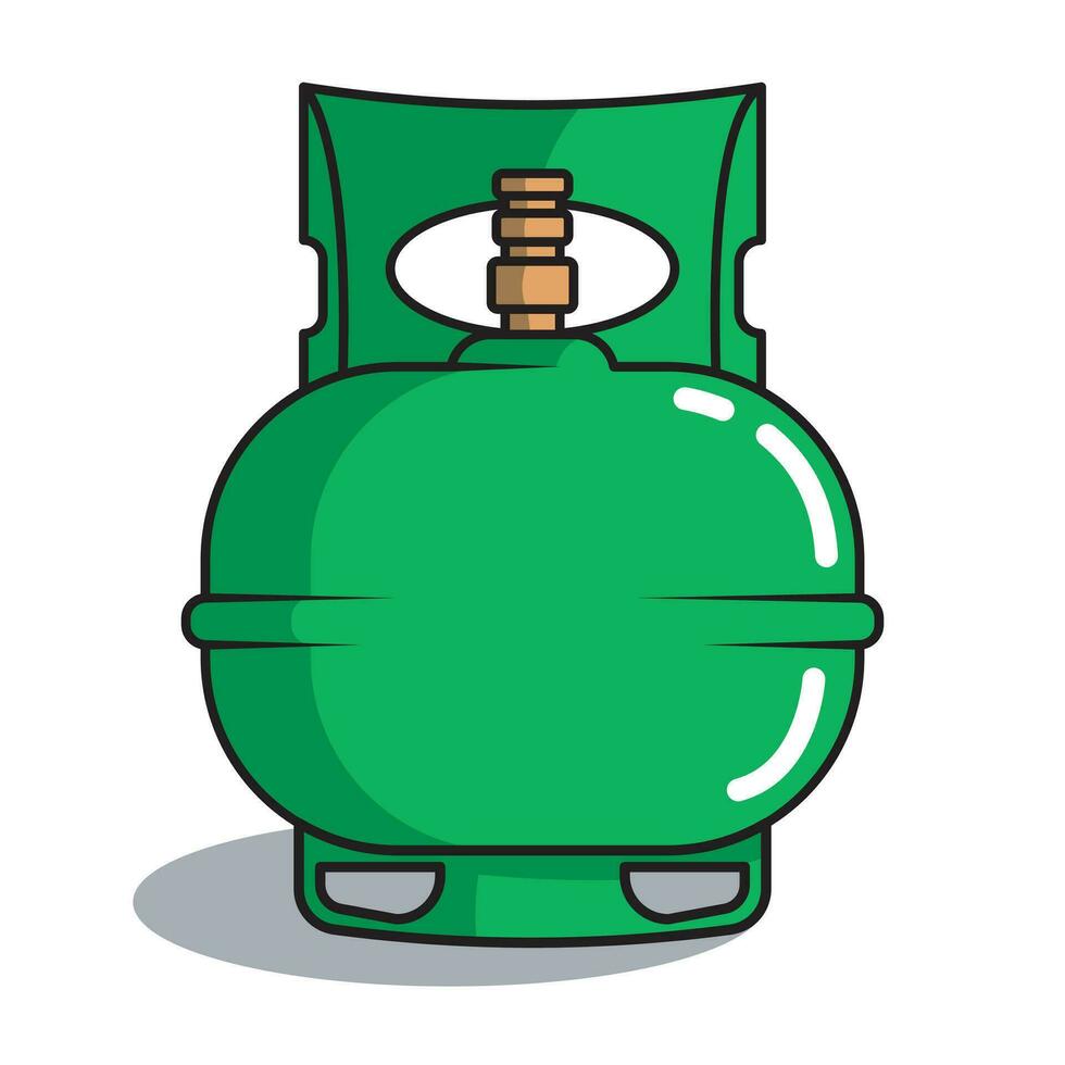 green small gas cylinder icon vector