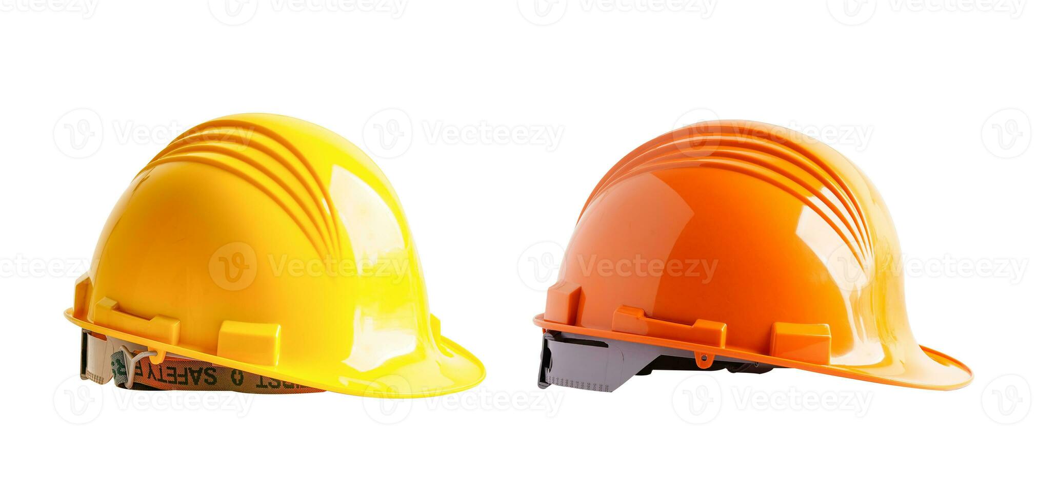 Helmet isolated on white background, protect to safety for engineer in construction site. photo