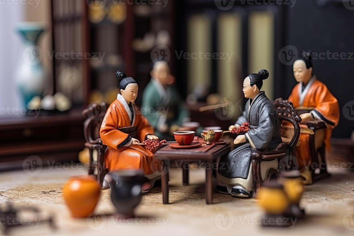 miniatura geisha en kimono. japonés asiático diorama. pequeño mujer en  tradicional disfraz creado con generativo ai tecnología 27462790 Foto de  stock en Vecteezy