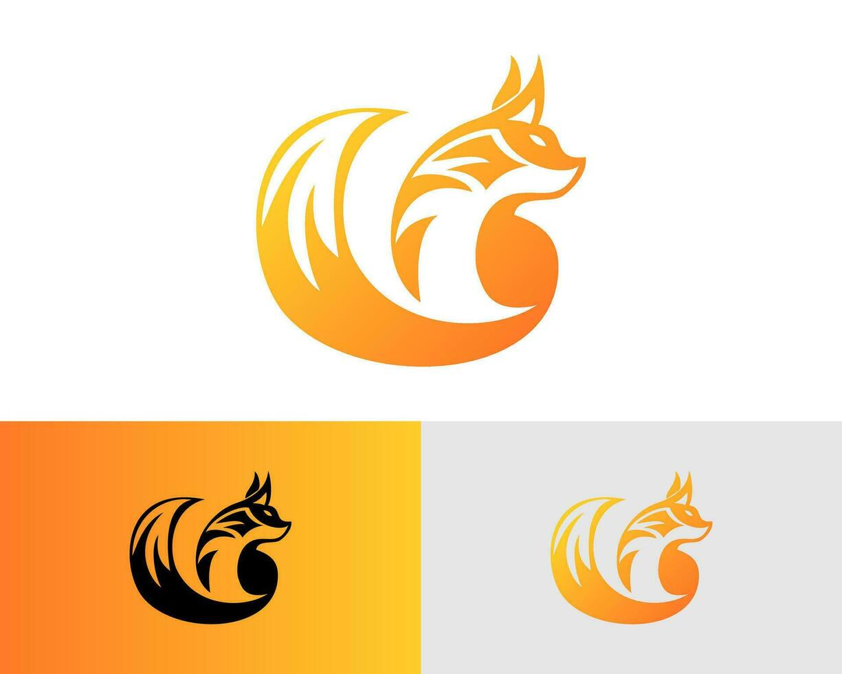 wolf or fox logo mascot icon. simple minimalist design, vector modern animal logo