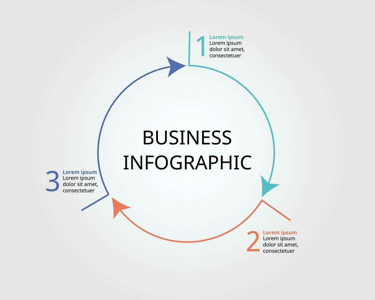 3 arrow template for infographic for presentation for 3 element vector