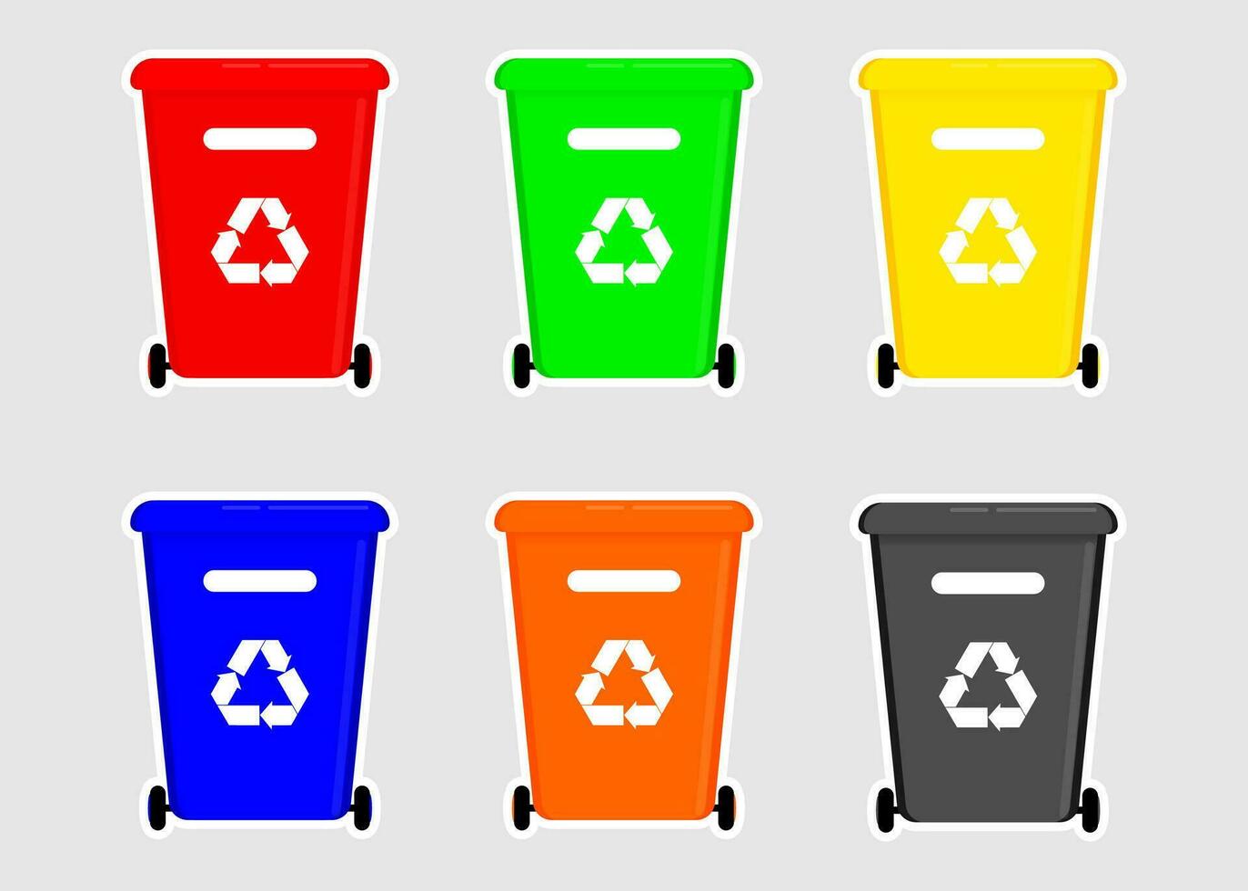 Recycle bin icon on pack. Vector design.