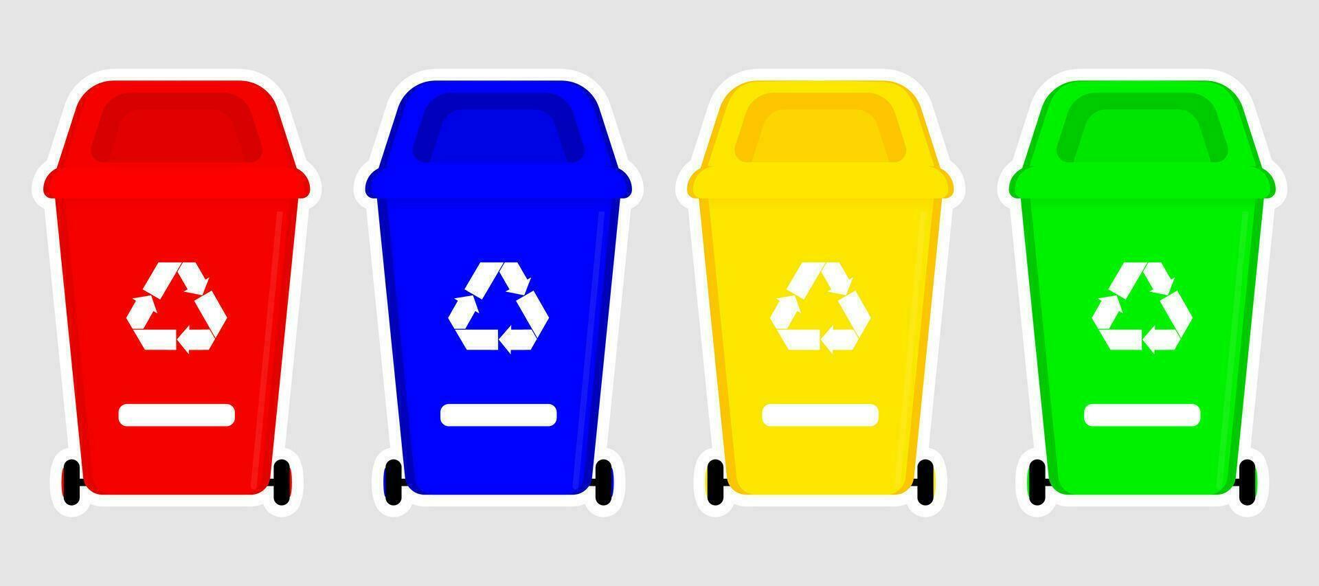Recycle bin icon on pack. Vector design.