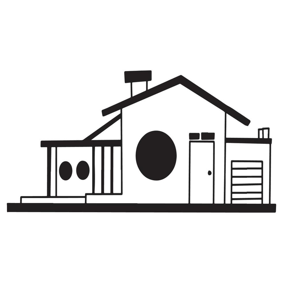 minimalismo casa contorno vector