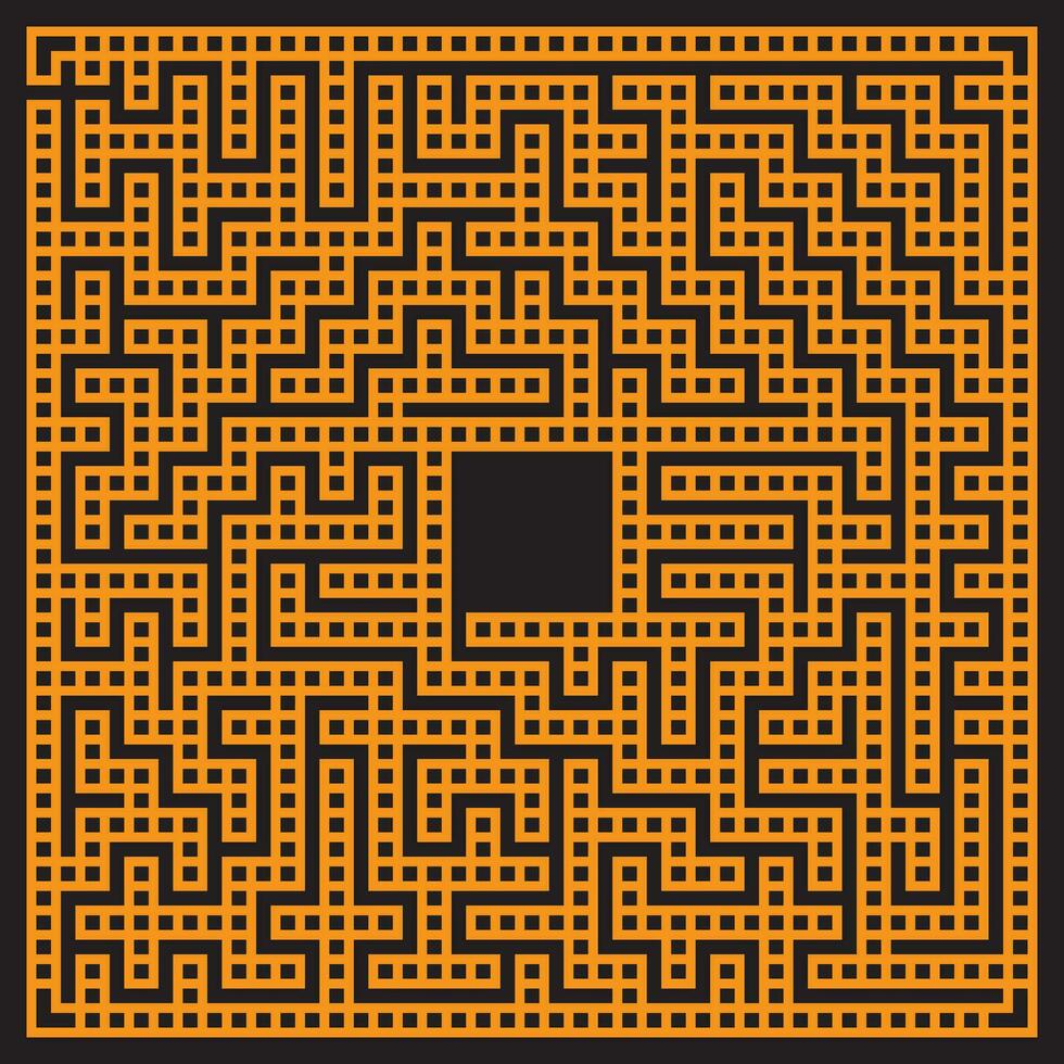 Brick wall maze,labyrinth puzzle game conundrum vector illustration  on black background.