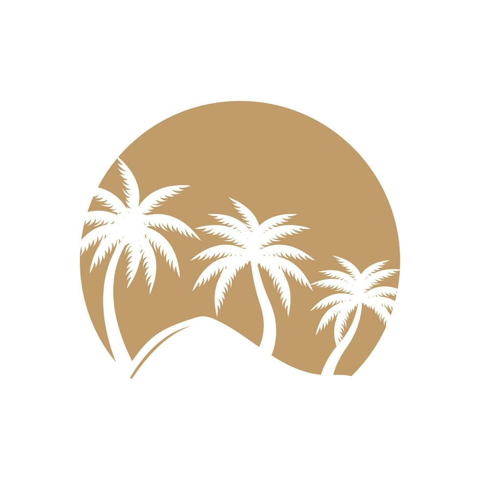 Coconut Tree Logo Design, Beach Plant Vector, Palm Tree Summer, Illustration Template vector