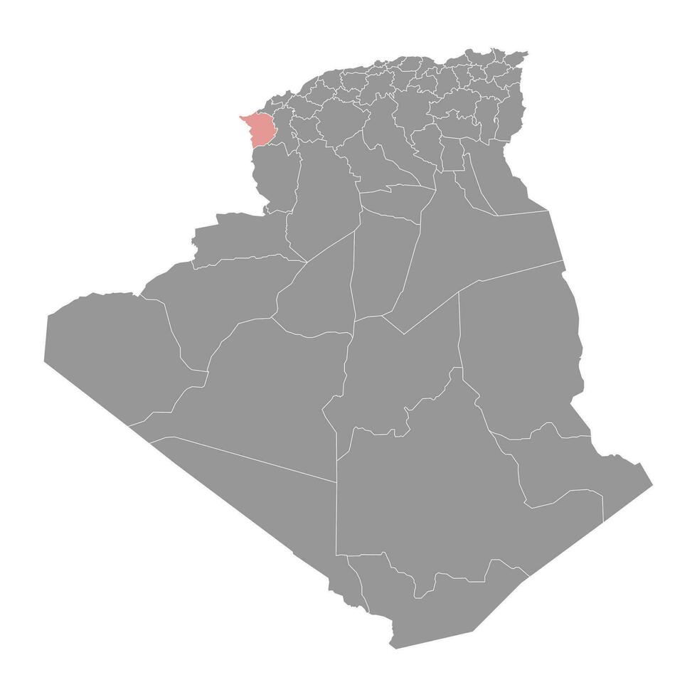 tremecén provincia mapa, administrativo división de Argelia vector