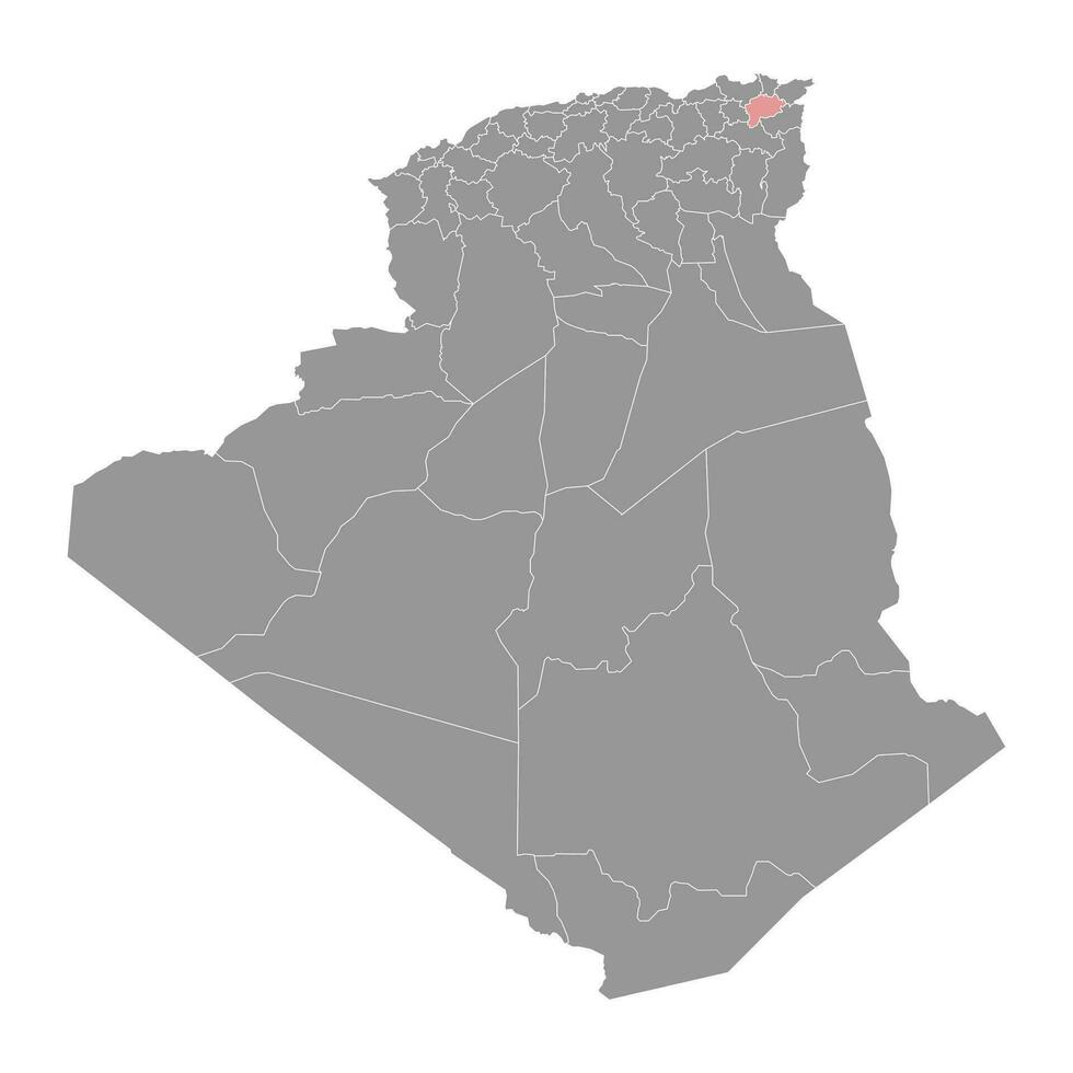 Guelma province map, administrative division of Algeria. vector