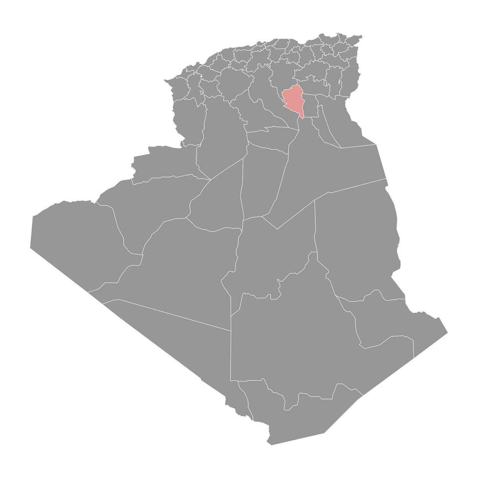 ouled jellal provincia mapa, administrativo división de Argelia vector