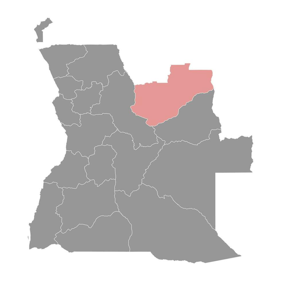 Lunda Norte province map, administrative division of Angola. vector