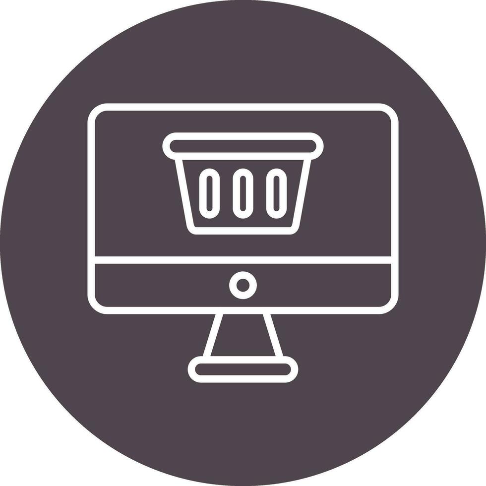 icono de vector de compras en línea