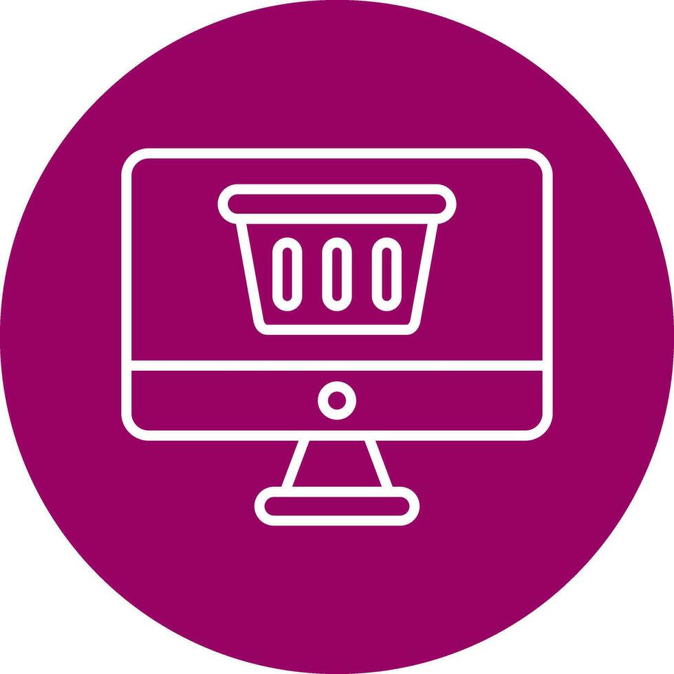 icono de vector de compras en línea