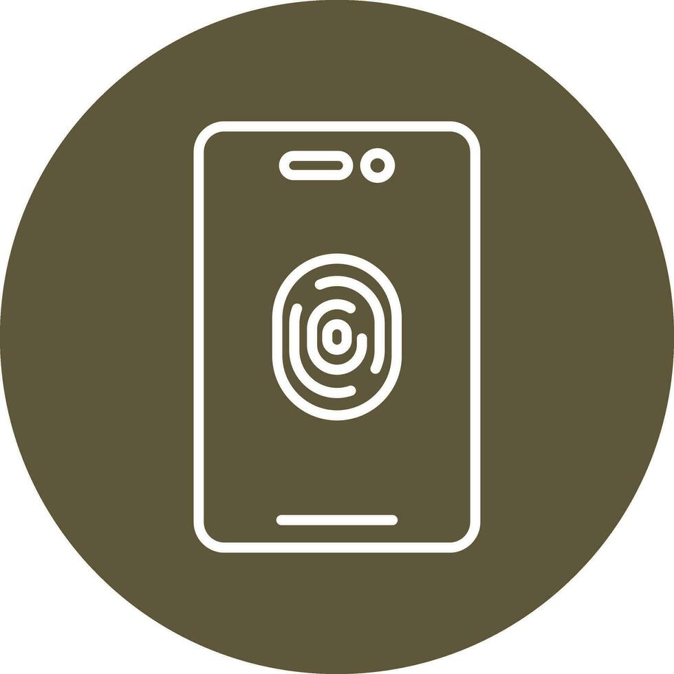 Mobile Fingerprint Vector Icon