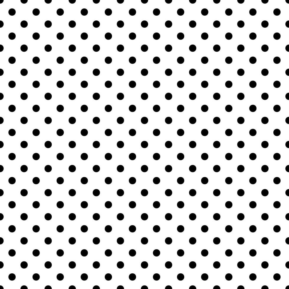 Simple Black And White Polka Dots Seamless Texture Pattern Vector Background