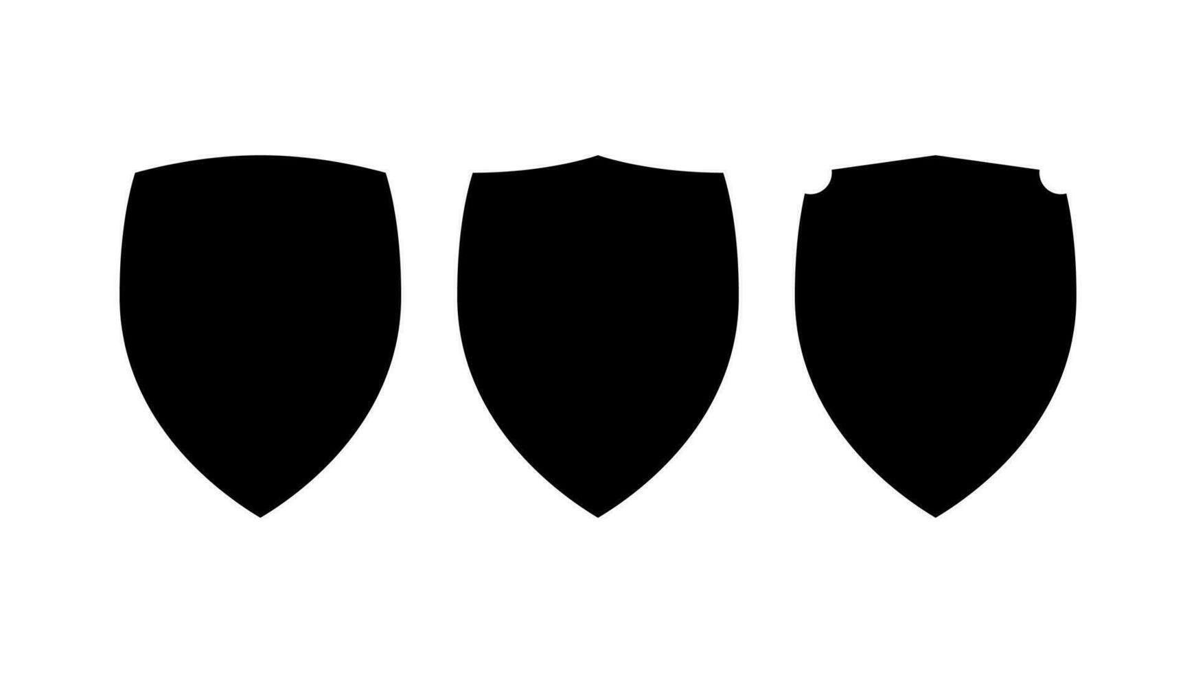 Set Of Shields Vector Shape Silhouette Design