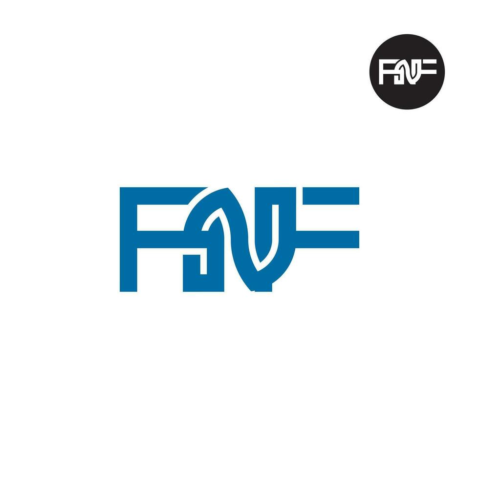 letra fnf monograma logo diseño vector