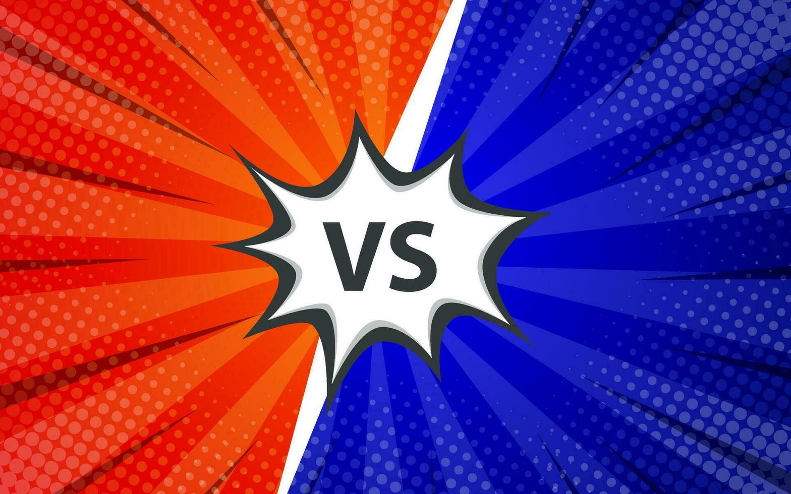 Versus comic book clash frame with cartoon text speech bubble vector