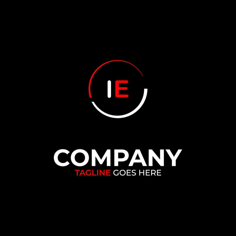 IE creative modern letters logo design template vector