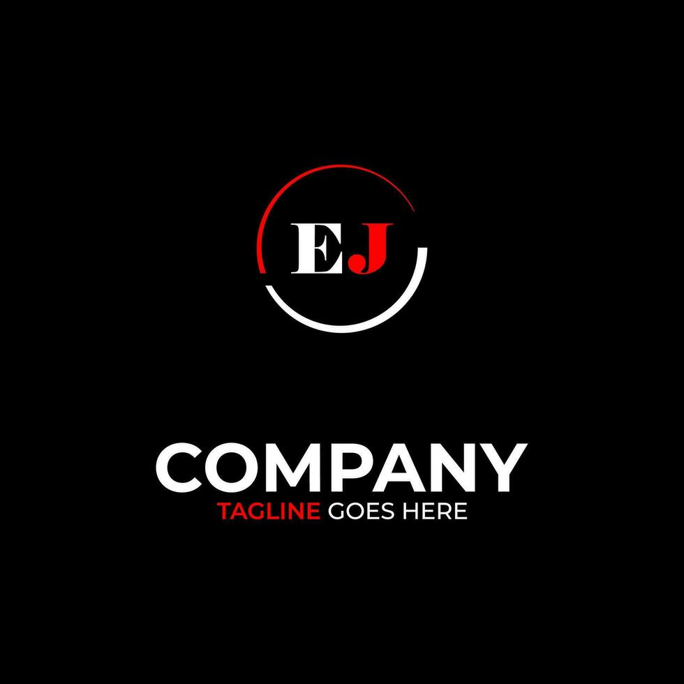 EJ creative modern letters logo design template vector