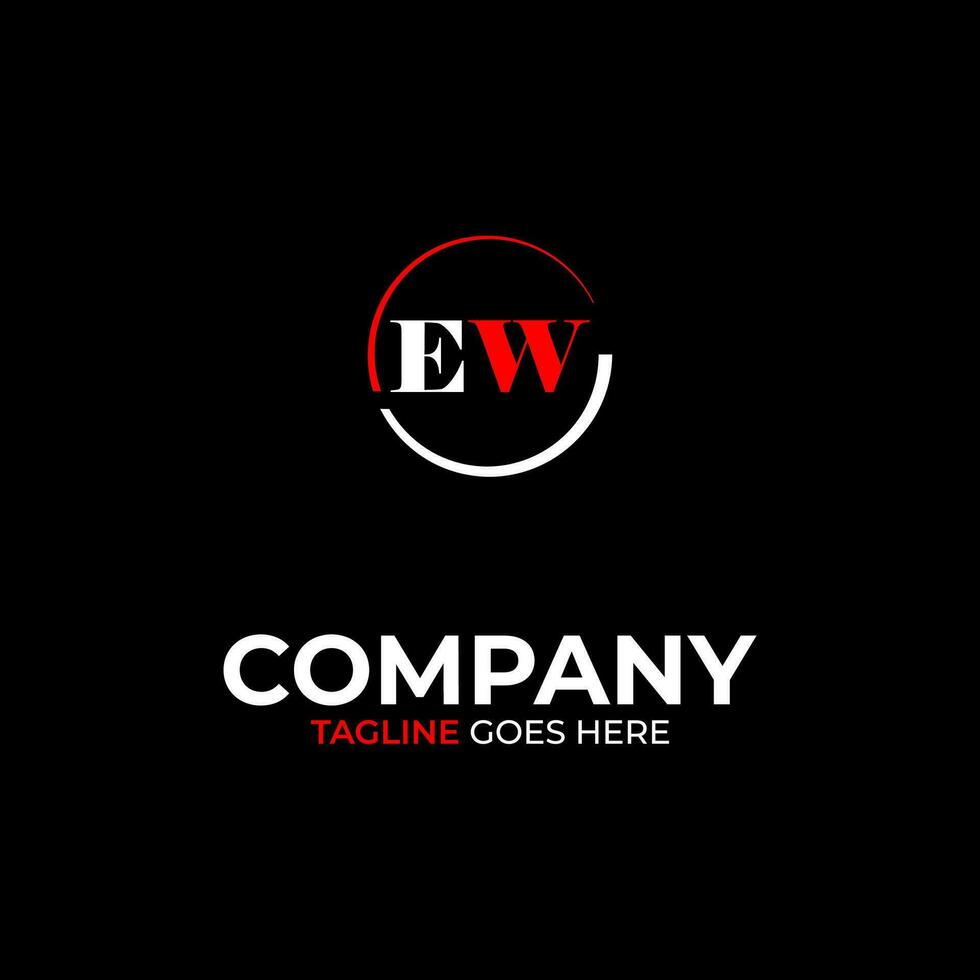 EW creative modern letters logo design template vector