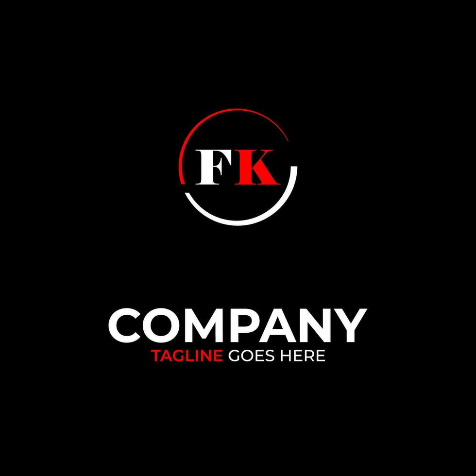 FK creative modern letters logo design template vector