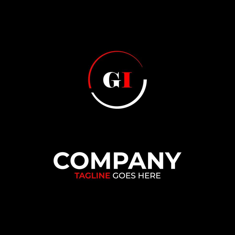GI creative modern letters logo design template vector