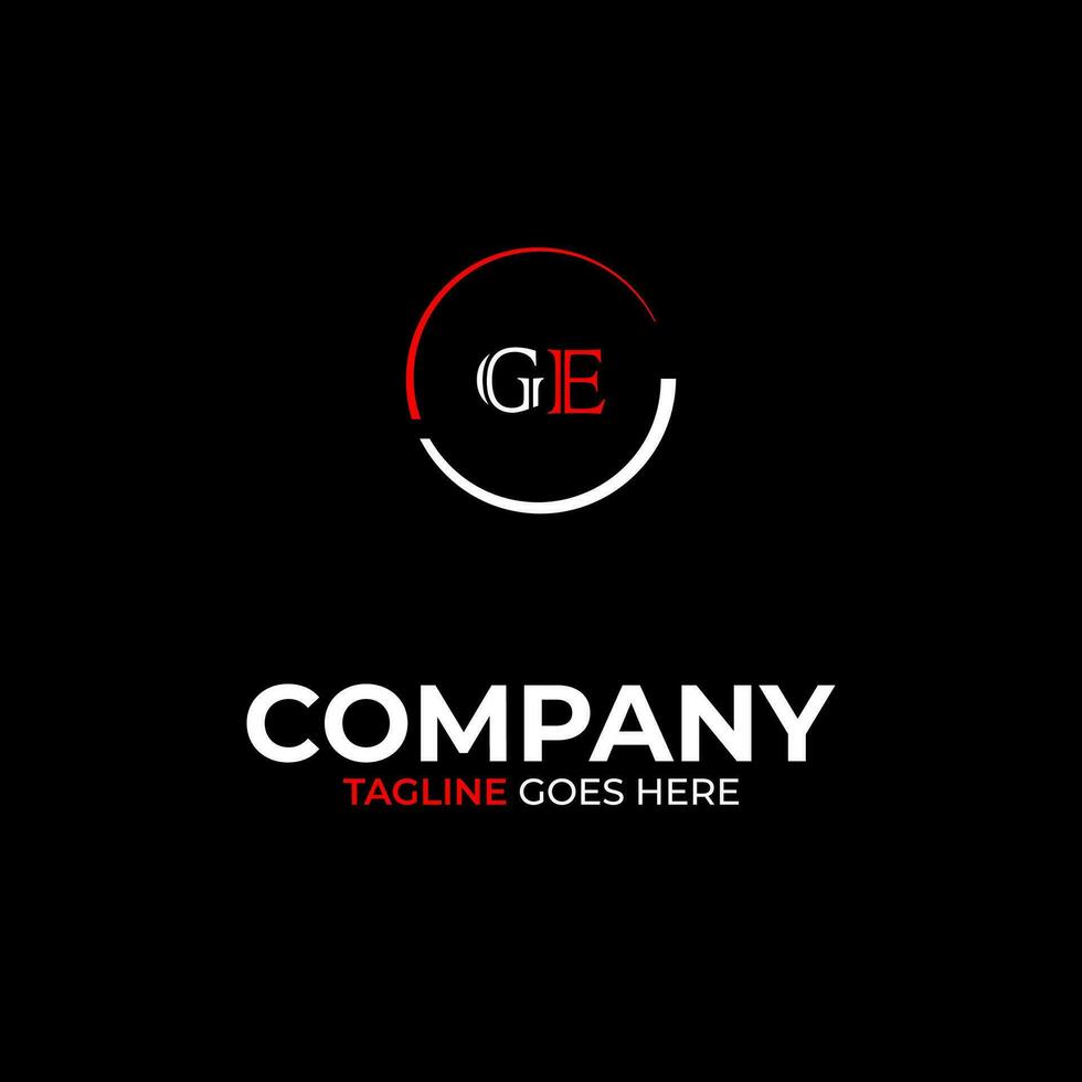 GE creative modern letters logo design template vector