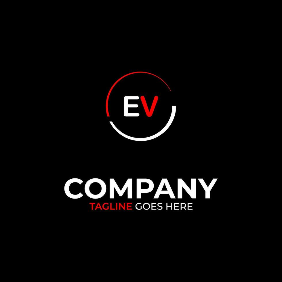 EV creative modern letters logo design template vector