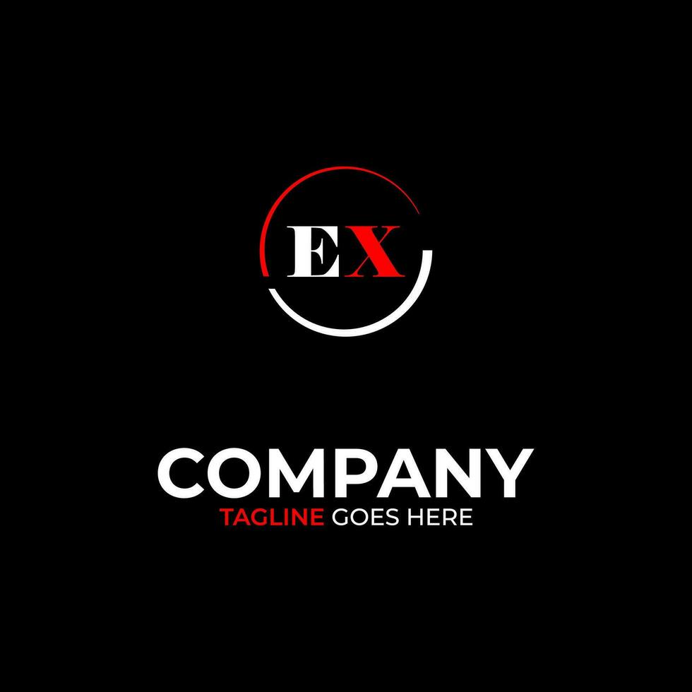EX creative modern letters logo design template vector