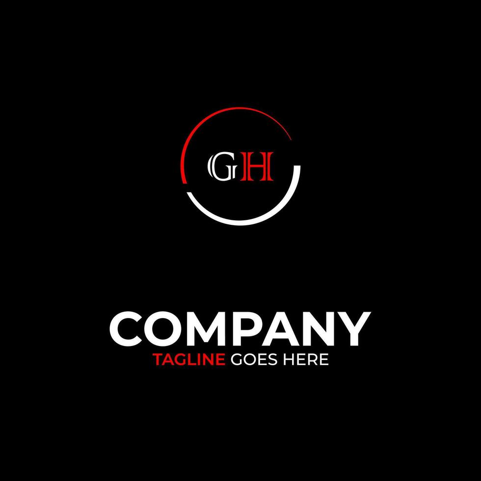 GH creative modern letters logo design template vector