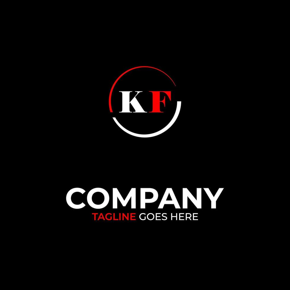 KF creative modern letters logo design template vector