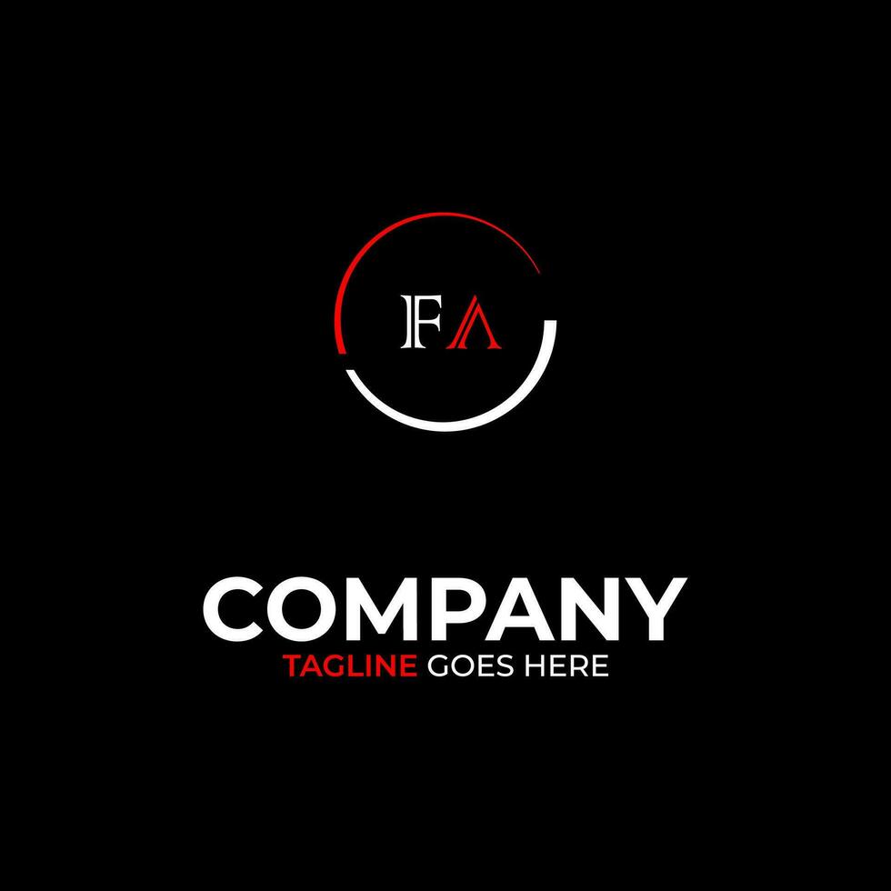 FA creative modern letters logo design template vector