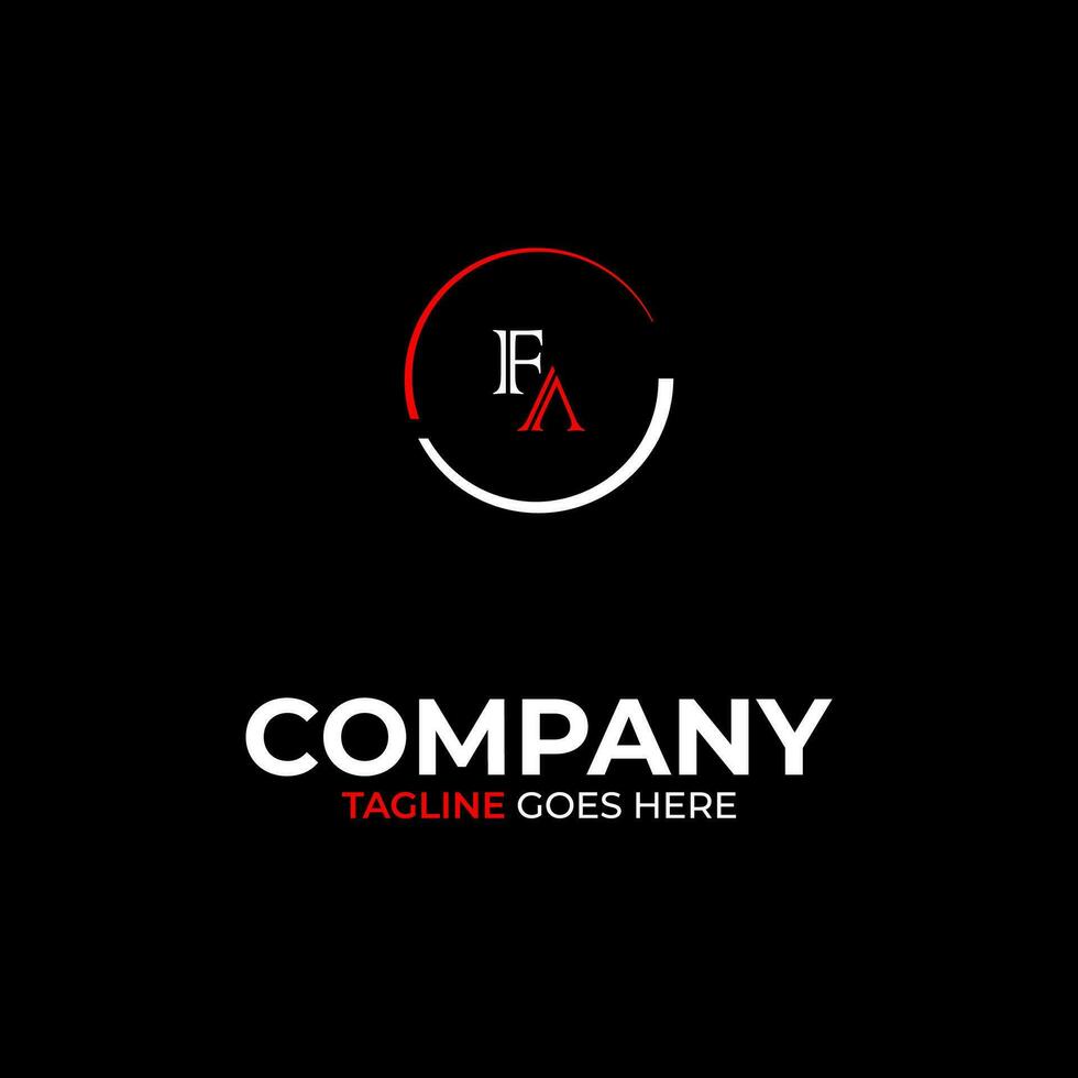 FA creative modern letters logo design template vector