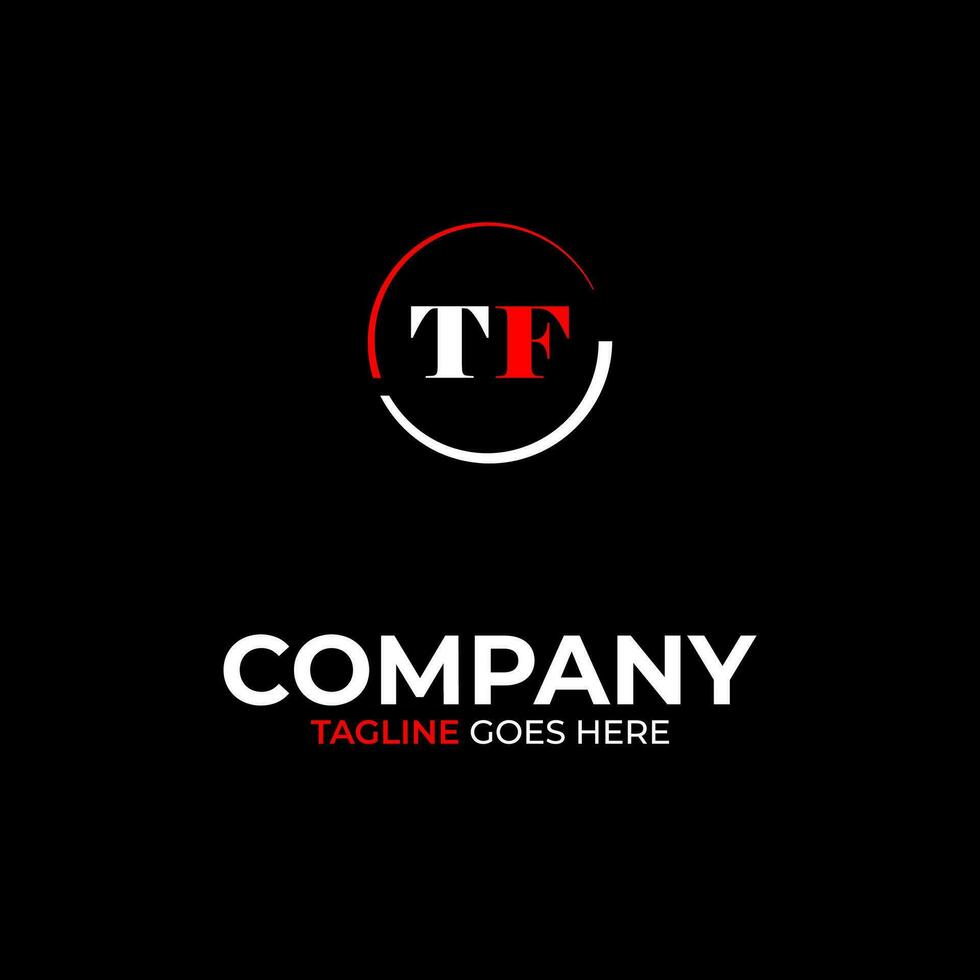 TF creative modern letters logo design template vector