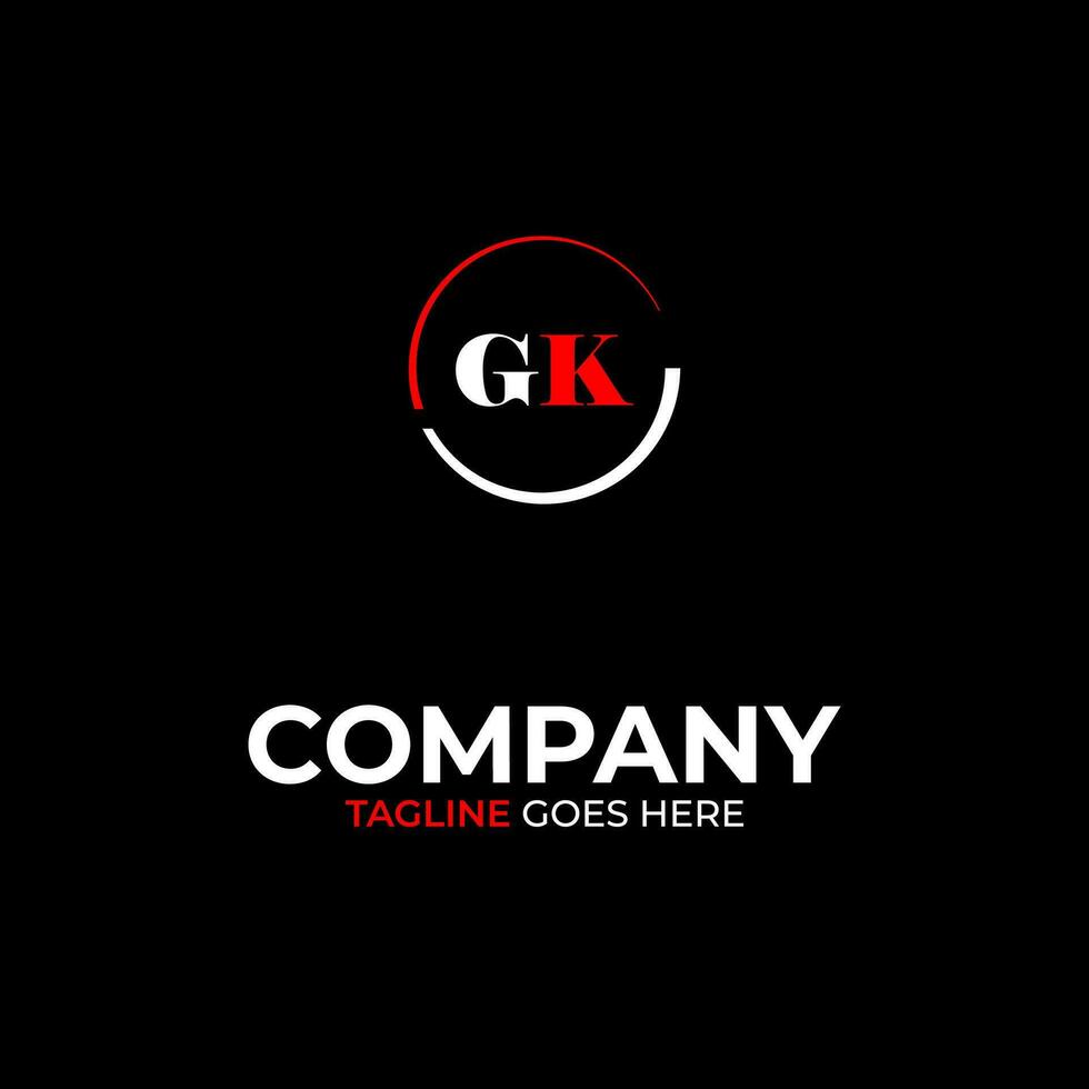 GK creative modern letters logo design template vector