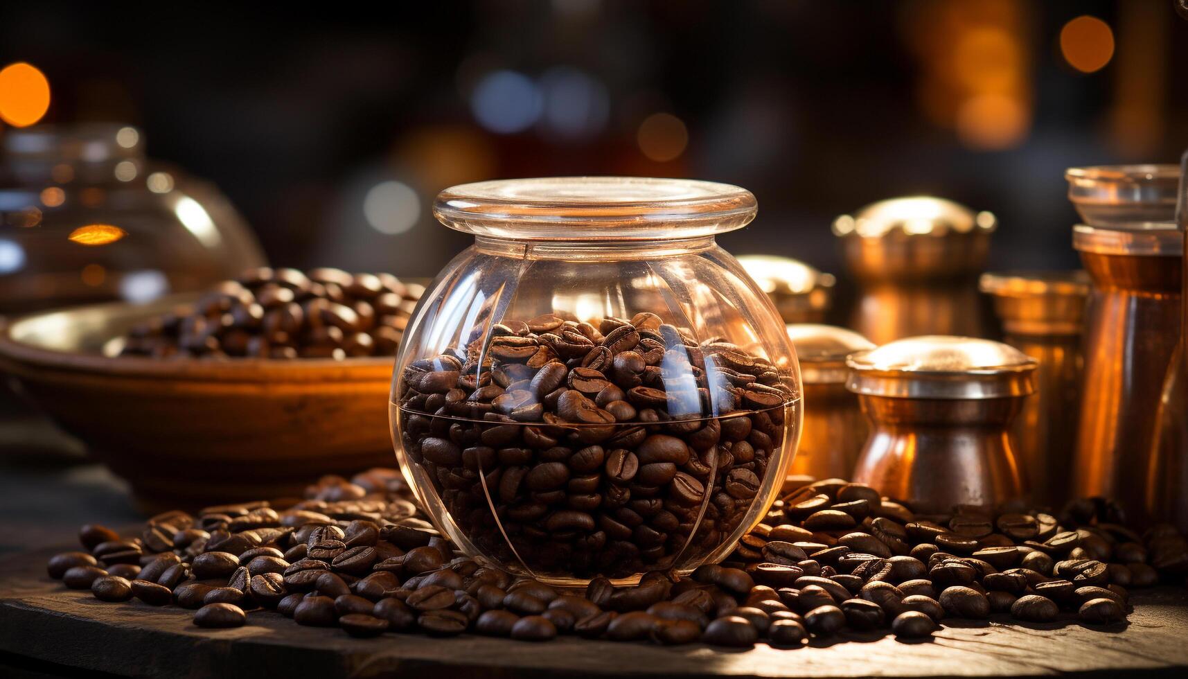 Freshness in a cup, coffee break, aroma of gourmet refreshment generated by AI photo