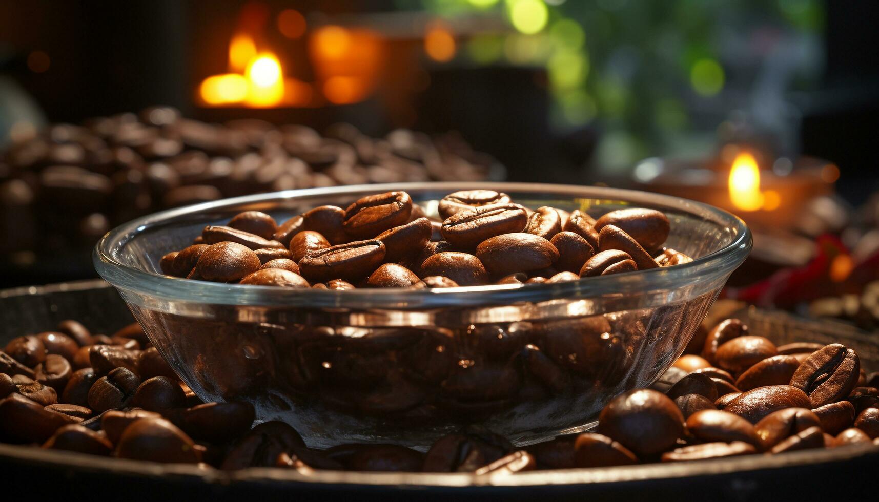 Freshly brewed coffee on a wooden table, perfect for a break generated by AI photo