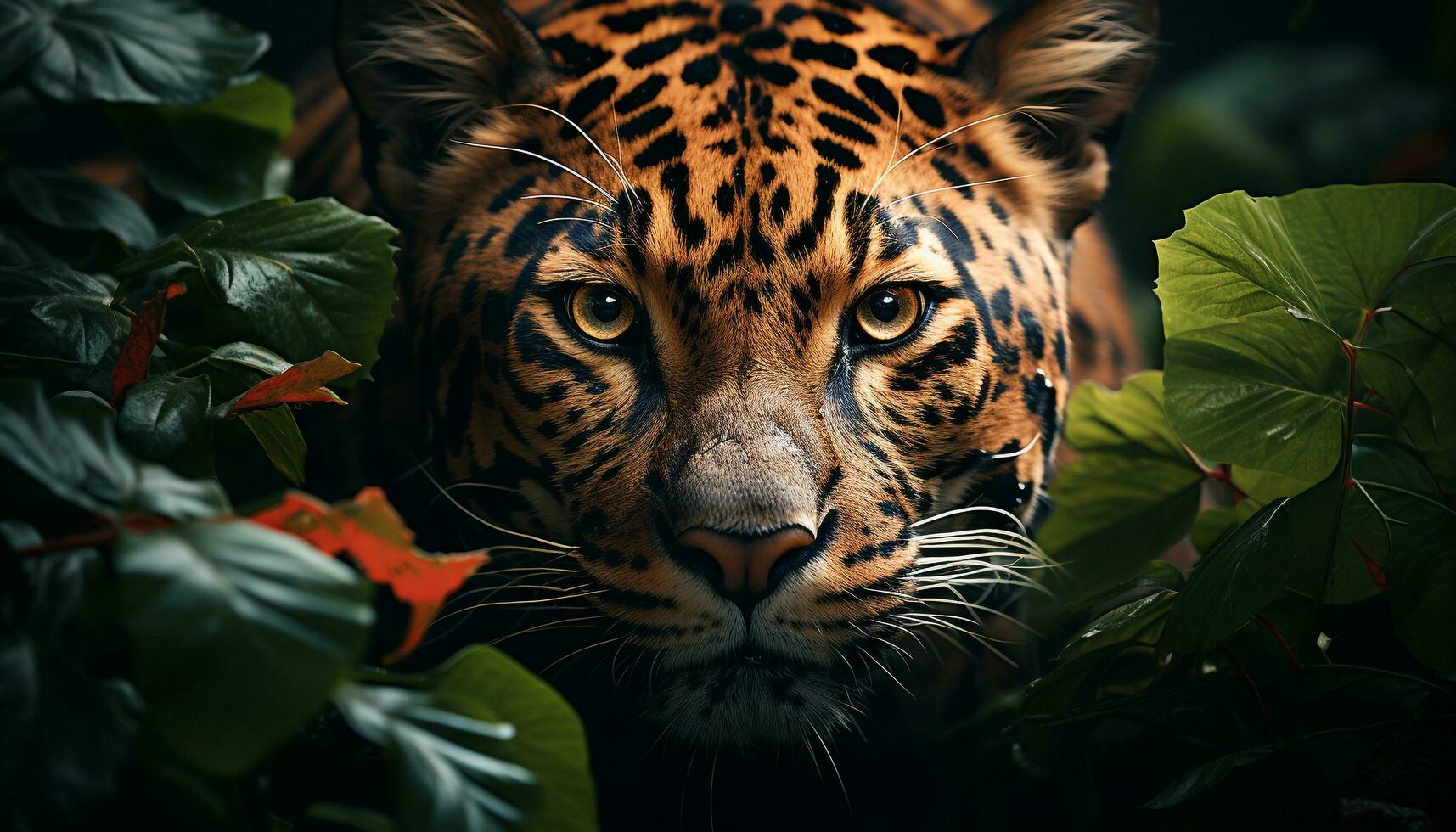Majestic Bengal tiger, wildcat hiding in  rainforest, staring  fiercely generated by AI 30908291 Stock Photo at Vecteezy