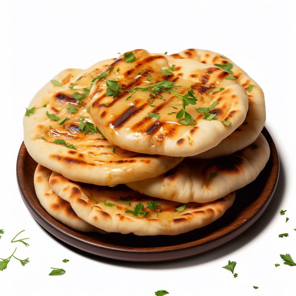 Tempting Naan Delight Imagery of Delectable Plate Generative AI photo