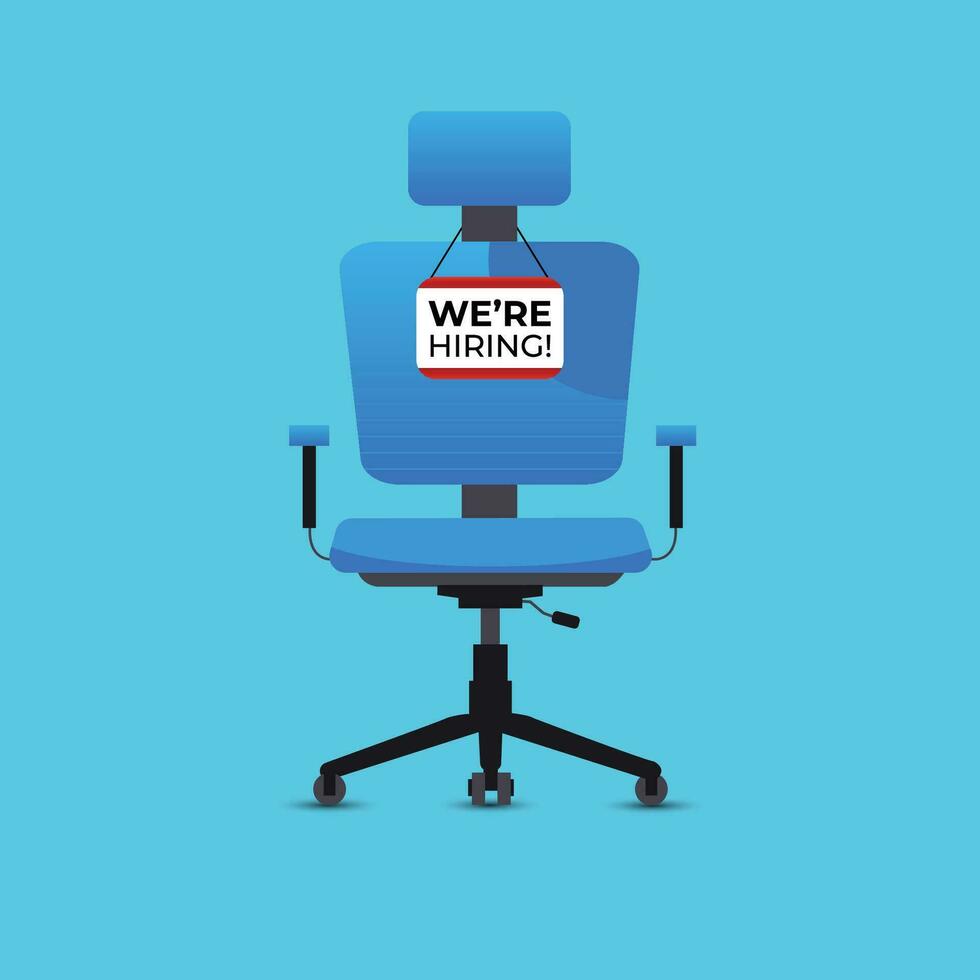 Vector vector we are hiring poster with office chair concept vector