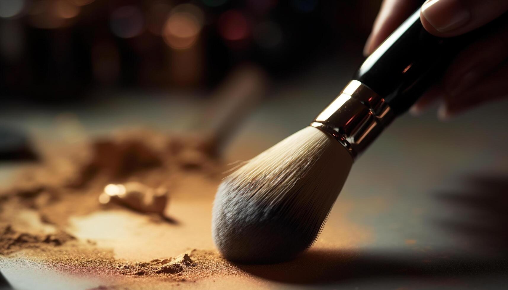 Beauty product, fashion, beauty, make up, eyeshadow, personal accessory, glamour, preparation, work tool, beautician generated by AI photo