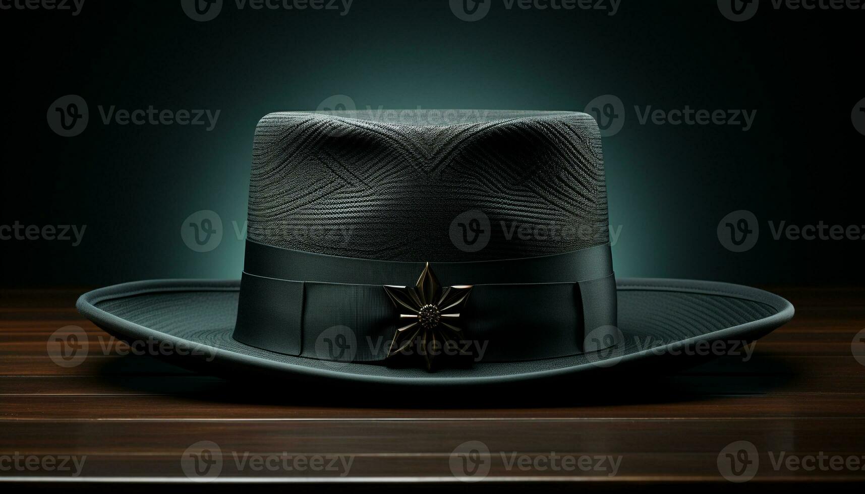Fashionable men wear elegant fedoras, adding a touch of mystery generated by AI photo