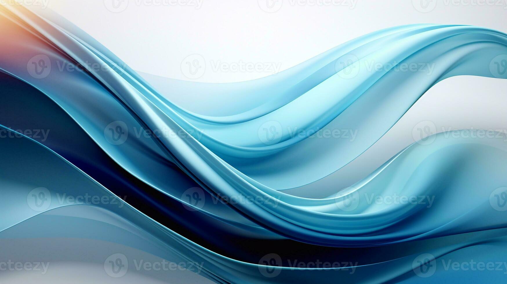 Azure Symphony Creation of Abstract Waves and Lines on Blue Canvas Generative AI photo