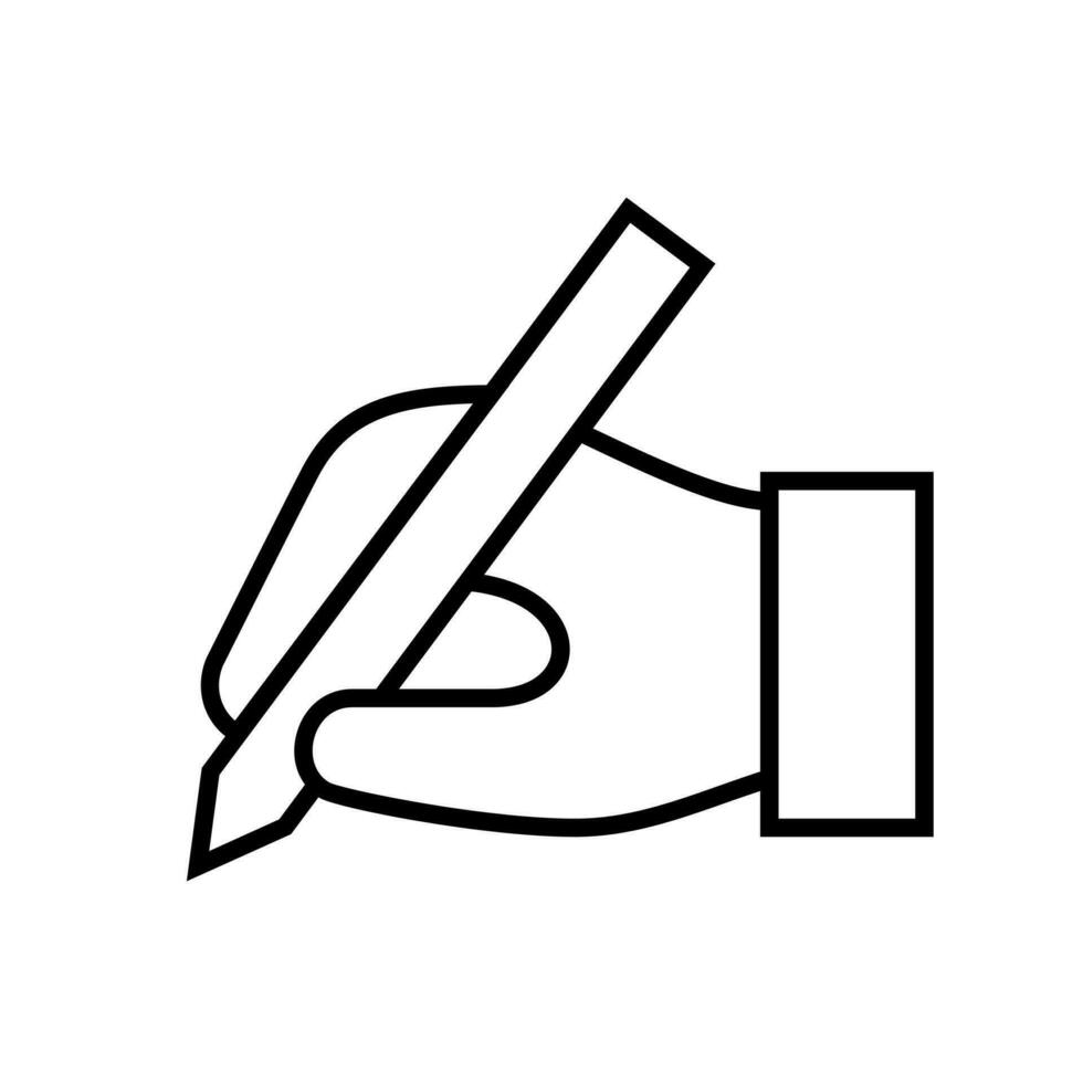 hand hold pencil illustration for writer or author icon vector