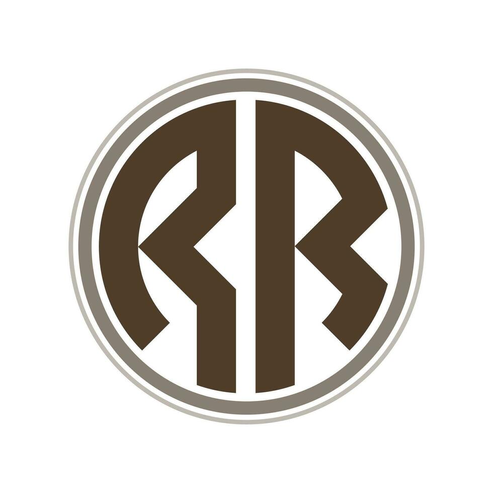 Monogram circle logo ribbon style design template. RR initial letter. vector