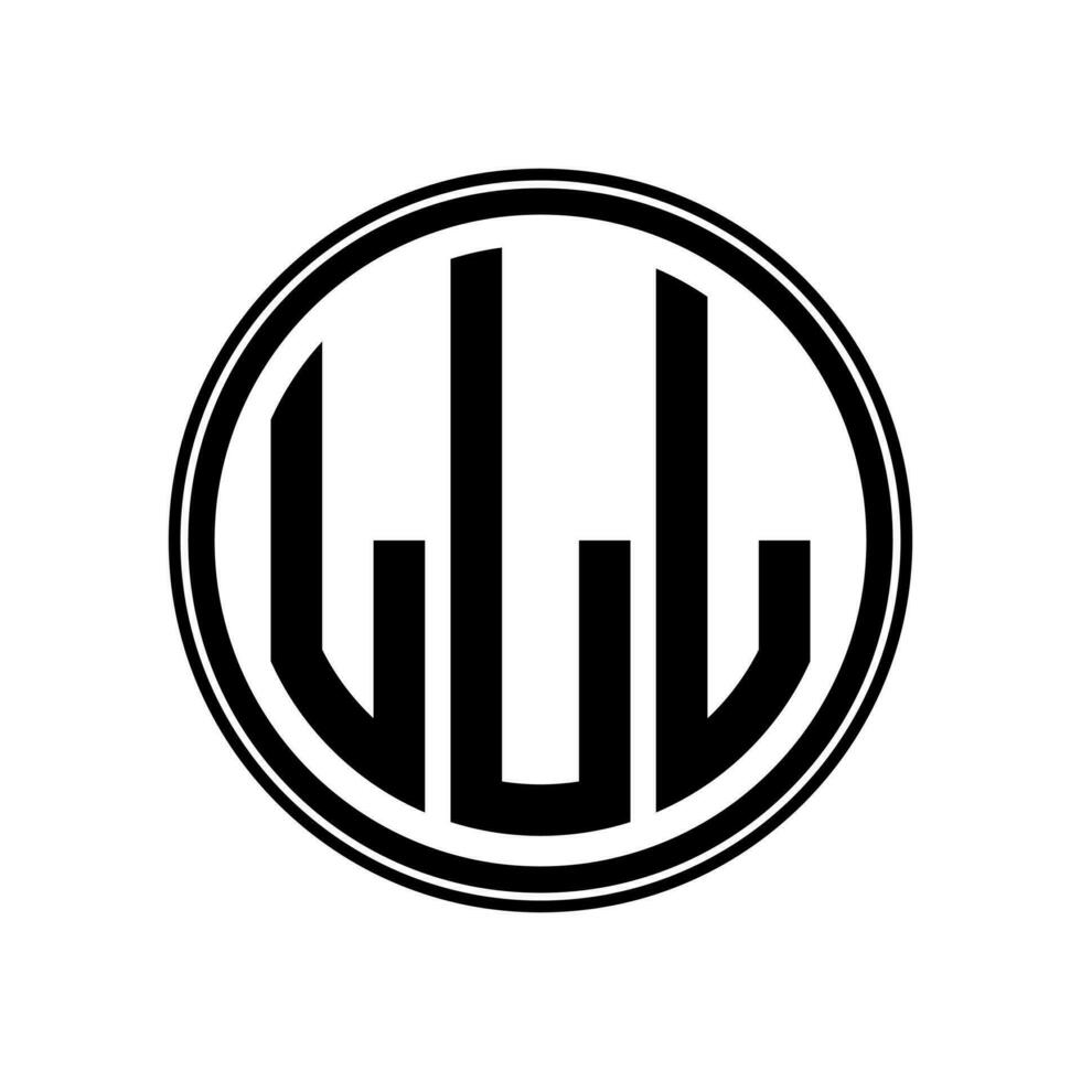 Monogram circle logo ribbon style design template. LLL initial letter. vector