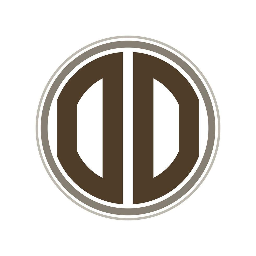 Monogram circle logo ribbon style design template. OO initial letter. vector