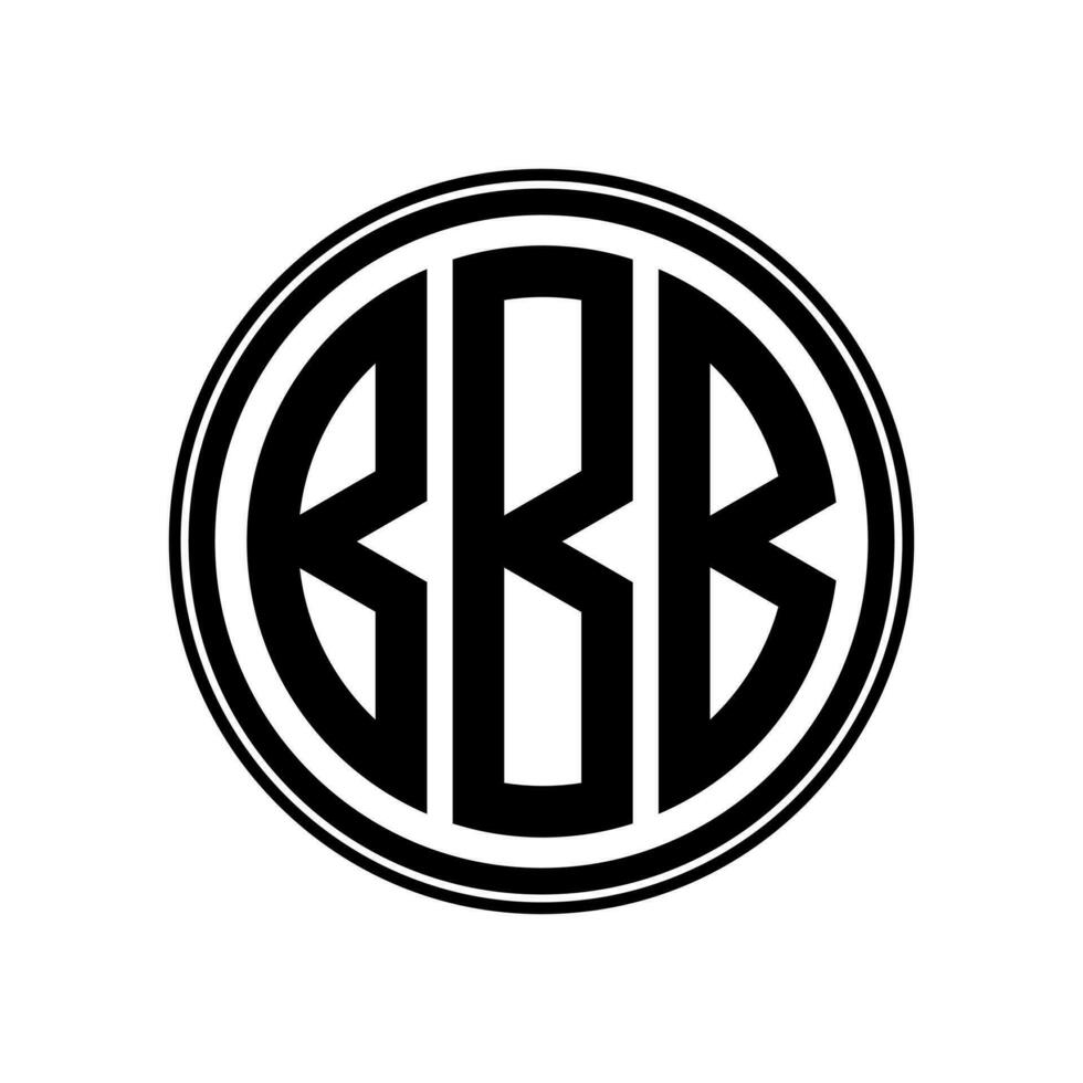 monograma circulo logo cinta estilo diseño modelo. bbb inicial carta. vector