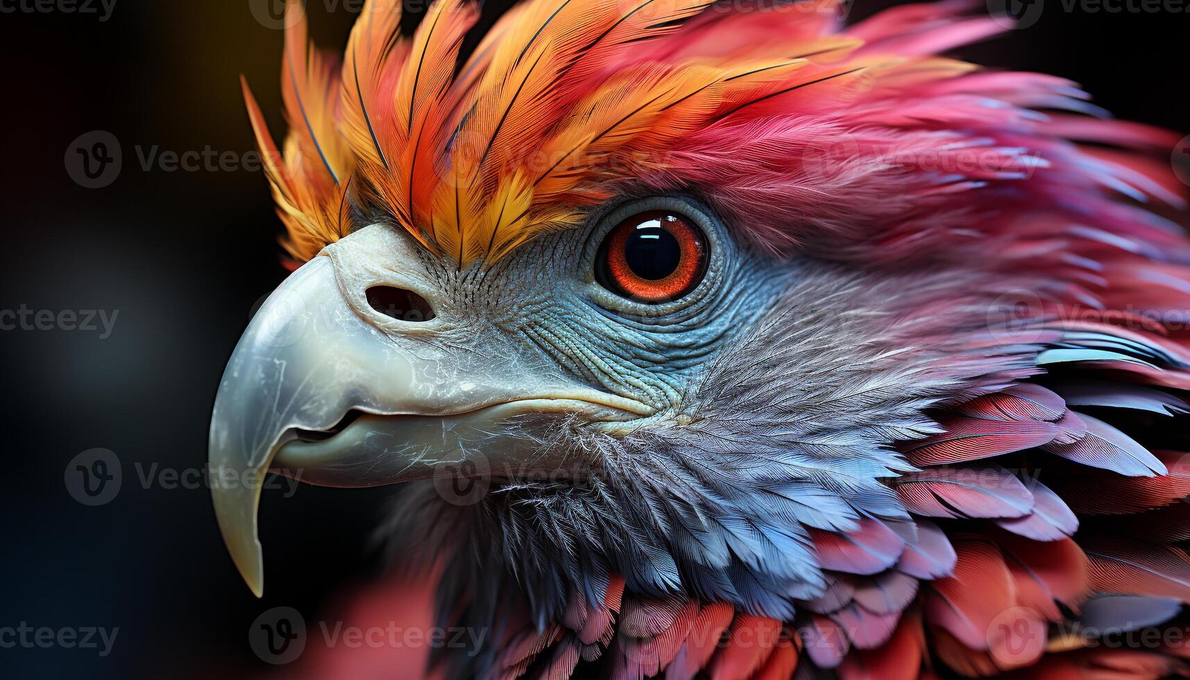 majestuoso pájaro de presa, vibrante colores, volador con libertad generado por ai foto